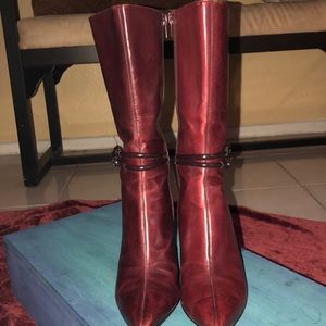 Enzo Angiolini leather wine colored boots